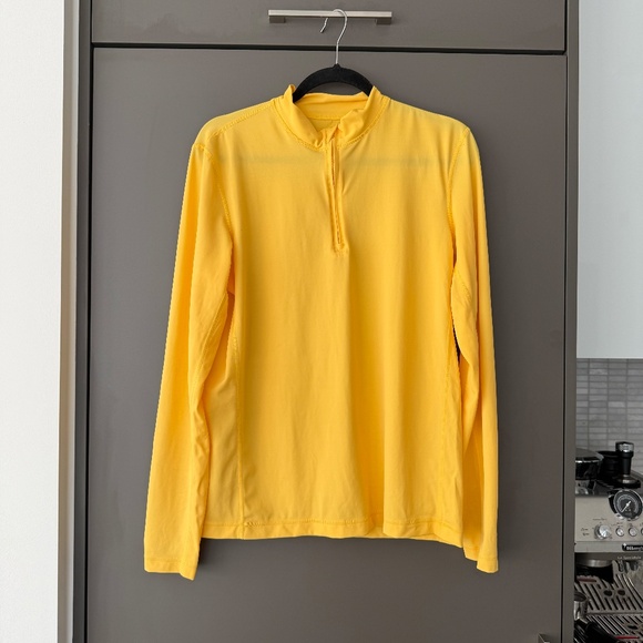 NWOT Lands End Yellow Rash Gaurd/Coverup Quarter Zip - Picture 2 of 8
